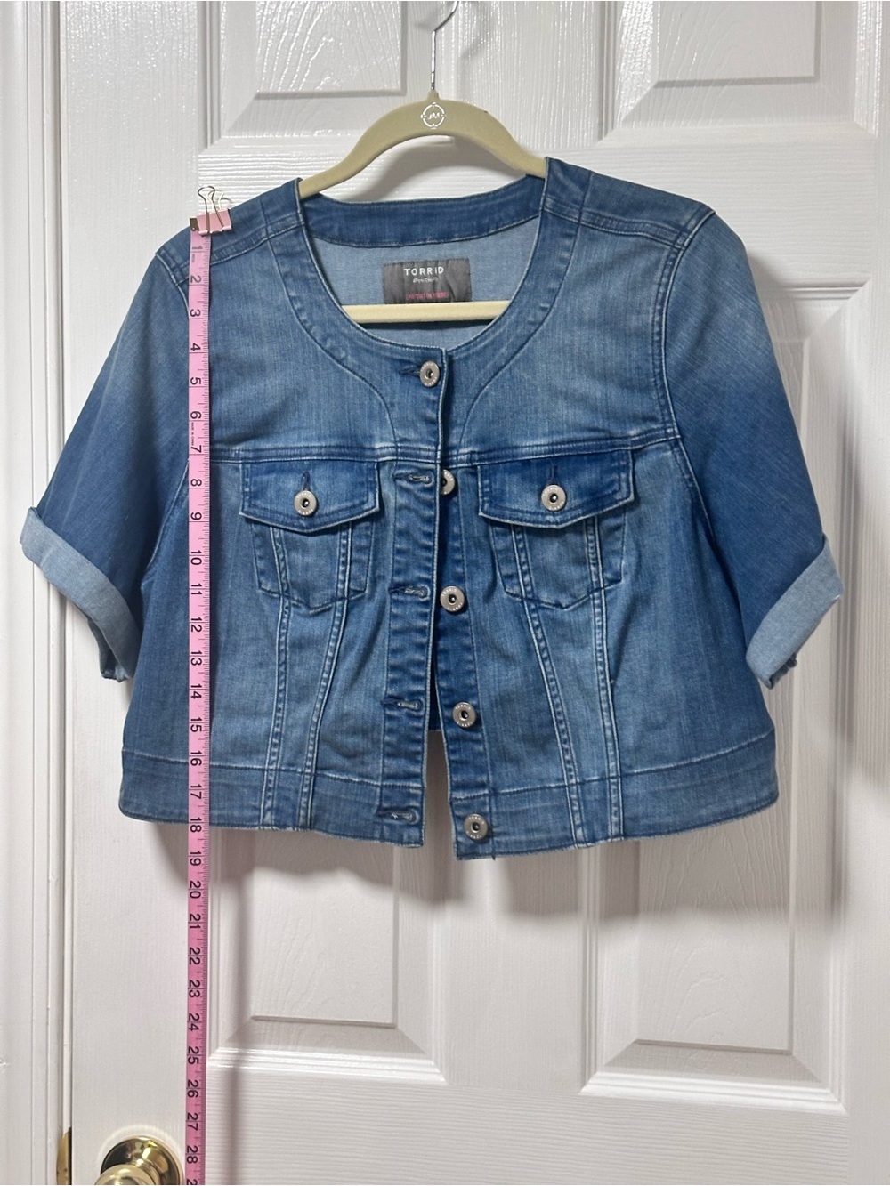 torrid Light Blue Cropped Denim Jacket